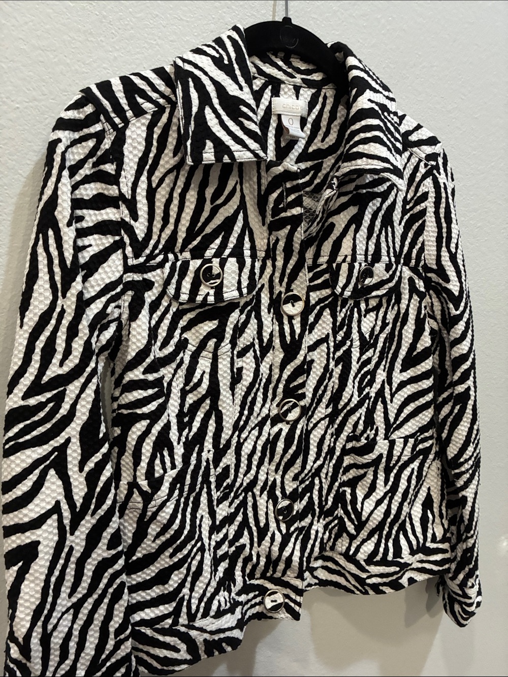 Chico's Black & White Zebra Print Jacket - Picture 7 of 7